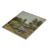 Flatford Lock, 1810-11 (olie op papier op doek) Tegeltje (Zijkant)