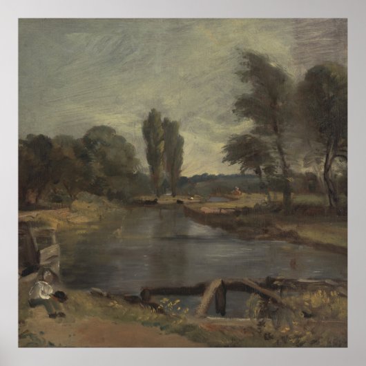 Flatford Lock beroemd gemaakt door John Constable Poster (Voorkant)