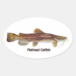 Flathead Catfish Ovale Sticker