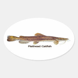 Flathead Catfish Ovale Sticker