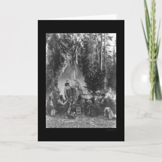 Flathead Indian Pre-KerstGathering 1916 Feestdagen Kaart (Voorkant)