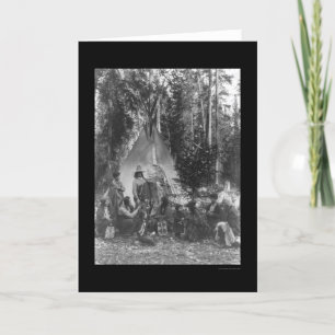 Flathead Indian Pre-KerstGathering 1916 Feestdagen Kaart