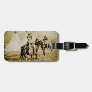 Flathead-indianen Native American Warriors Bagagelabel