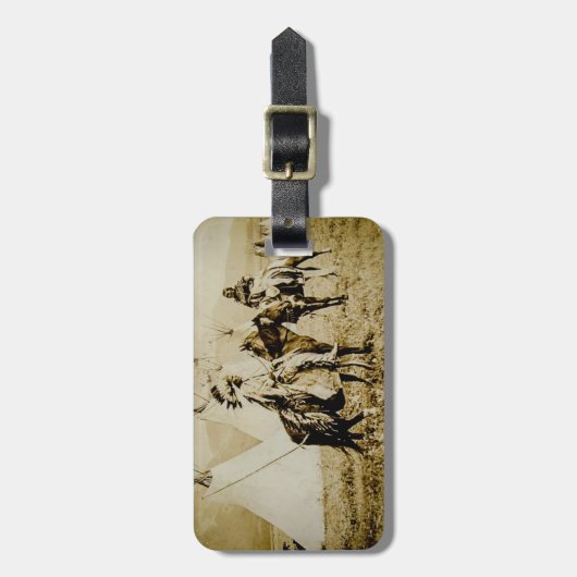 Flathead-indianen  Native American Warriors Bagagelabel (Voorkant verticaal)