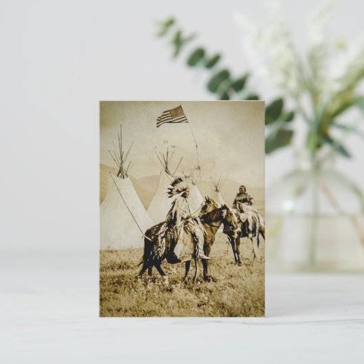 Flathead-indianen  Native American Warriors Briefkaart (Staand voorkant)