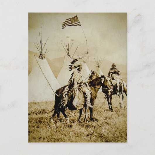 Flathead-indianen  Native American Warriors Briefkaart (Voorkant)