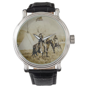 Flathead-indianen  Native American Warriors Horloge