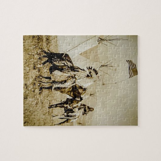 Flathead-indianen Native American Warriors Legpuzzel (Horizontaal)