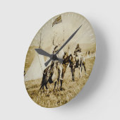 Flathead-indianen  Native American Warriors Ronde Klok (Hoek)