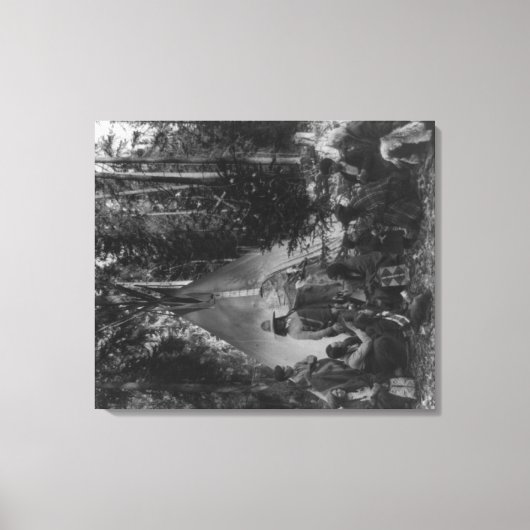 Flathead-indianen tijdens het kerstfeest canvas afdruk (Voorkant)