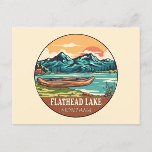 Flathead Lake Montana Boating Vist Emblem Briefkaart