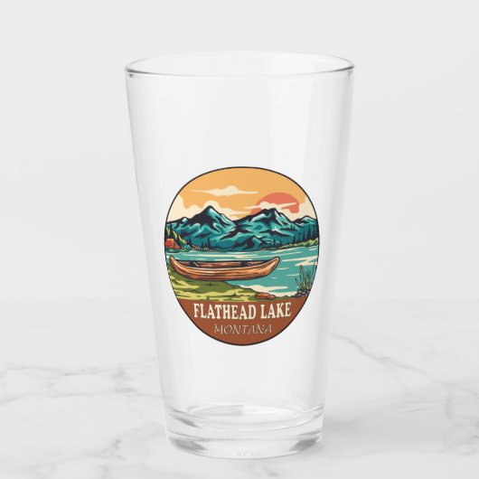 Flathead Lake Montana Boating Vist Emblem Glas (Voorkant)