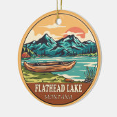 Flathead Lake Montana Boating Vist Emblem Keramisch Ornament (Links)