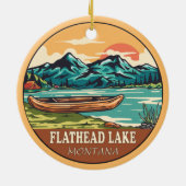Flathead Lake Montana Boating Vist Emblem Keramisch Ornament (Achterkant)