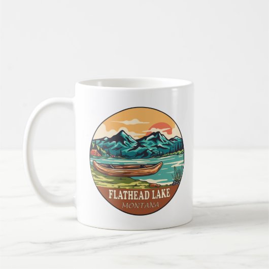 Flathead Lake Montana Boating Vist Emblem Koffiemok (Links)