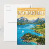 Flathead Lake Montana Briefkaart (Voorkant / Achterkant)
