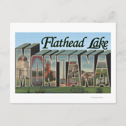 Flathead Lake, Montana - Grote Letter-scènes Briefkaart (Voorkant)