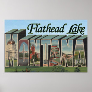 Flathead Lake, Montana - Grote Letter-scènes Poster