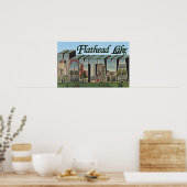 Flathead Lake, Montana - Grote Letter-scènes Poster (Keuken)