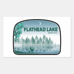Flathead Lake Montana Herten Rechthoekige Sticker