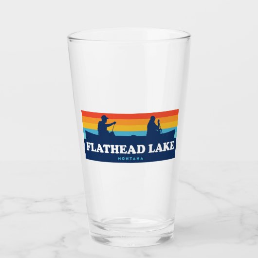 Flathead Lake Montana kano Glas (Voorkant)
