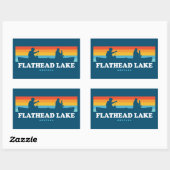 Flathead Lake Montana kano Rechthoekige Sticker (Vel)