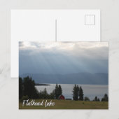 Flathead Lake Montana met bergen Trees Barn Briefkaart (Voorkant / Achterkant)