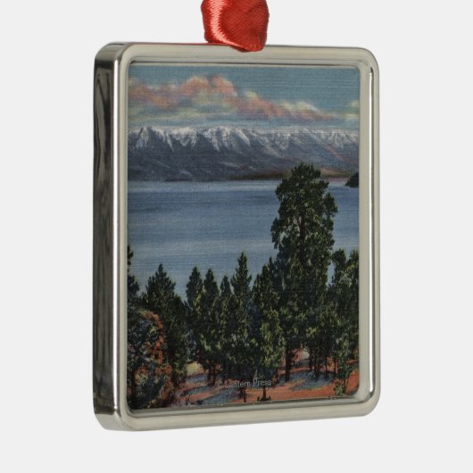 Flathead Lake, Montana Metalen Ornament (Rechts)