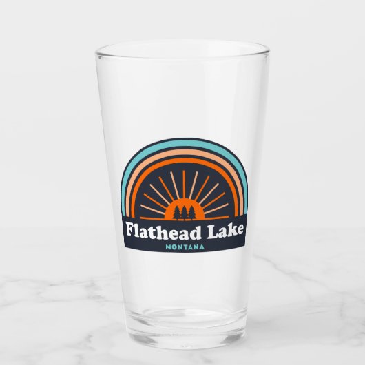 Flathead Lake Montana Rainbow Glas (Voorkant)