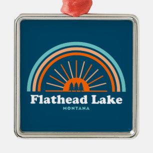 Flathead Lake Montana Rainbow Metalen Ornament
