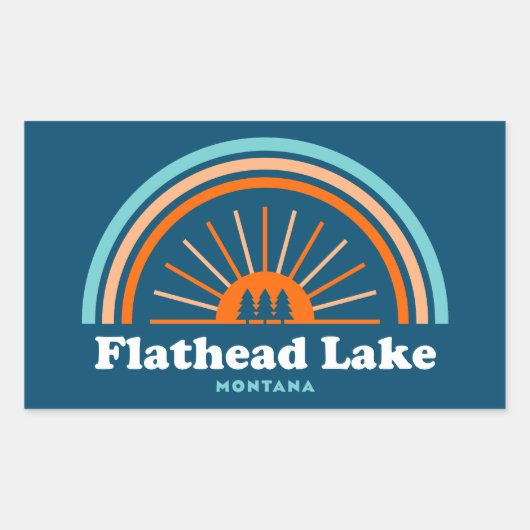 Flathead Lake Montana Rainbow Rechthoekige Sticker (Voorkant)
