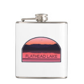 Flathead Lake Montana Red Sunrise Heupfles (Voorkant)