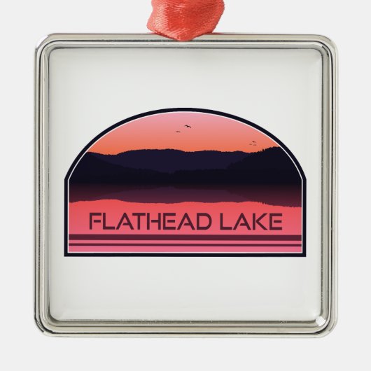 Flathead Lake Montana Red Sunrise Metalen Ornament (Voorkant)