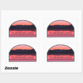 Flathead Lake Montana Red Sunrise Rechthoekige Sticker (Vel)