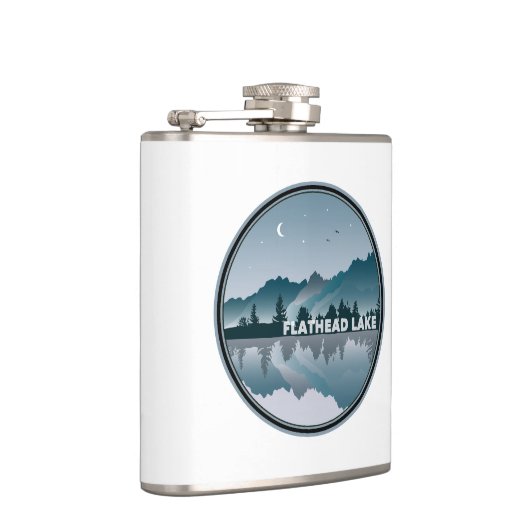 Flathead Lake Montana reflectie Heupfles (Rechts)