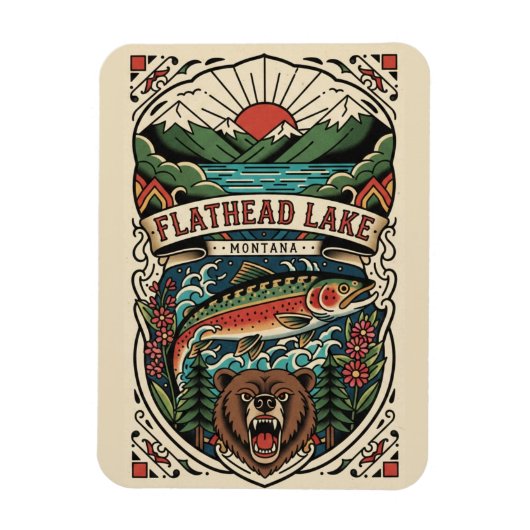 Flathead Lake Montana Reis Magneet (Verticaal)