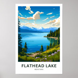 Flathead Lake Montana Reisprint Poster