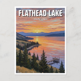 Flathead Lake Montana Reizen Briefkaart