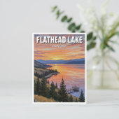 Flathead Lake Montana Reizen Briefkaart (Staand voorkant)