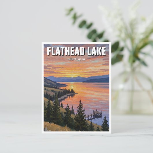 Flathead Lake Montana Reizen Briefkaart (Staand voorkant)