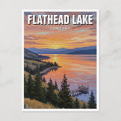 Flathead Lake Montana Reizen Briefkaart (Voorkant)