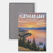 Flathead Lake Montana Reizen Magneet (Voorkant / Achterkant)