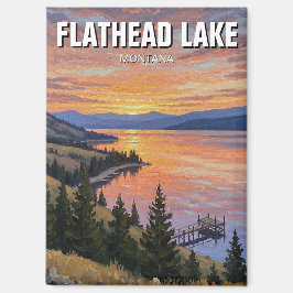 Flathead Lake Montana Reizen Magneet