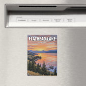 Flathead Lake Montana Reizen Magneet (Insitu (Vaatwasser))