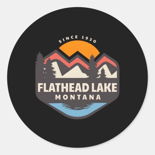 Flathead Lake Montana Ronde Sticker (Voorkant)