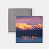 Flathead Lake Montana Sunset Magnet (Voorkant / Achterkant)
