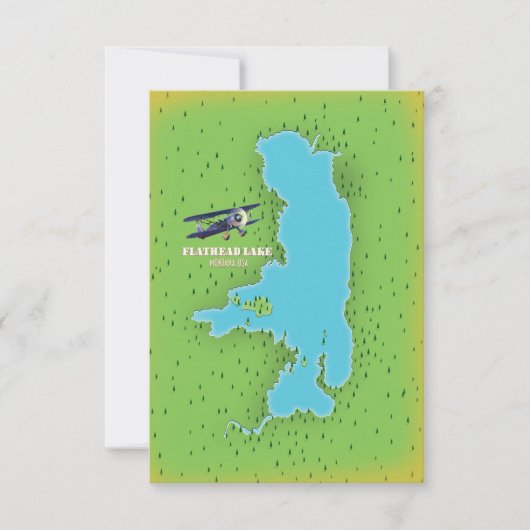 Flathead Lake Montana USA kaart reisposter. (Voorkant)