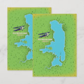 Flathead Lake Montana USA kaart reisposter. (Voorkant / Achterkant)
