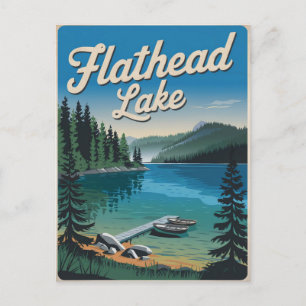 Flathead Lake Montana Vintage Briefkaart