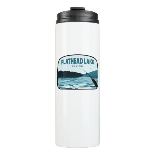 Flathead Lake Montana Vistehengel Thermosbeker (Voorkant)